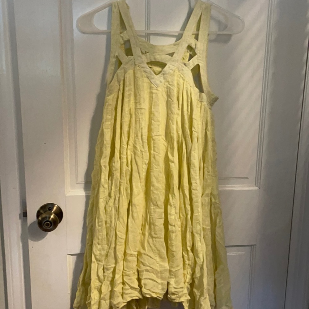 Free People Yellow Trapeze Mini dress